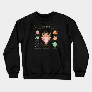 Crystal Zodiac Taurus Collage Crewneck Sweatshirt